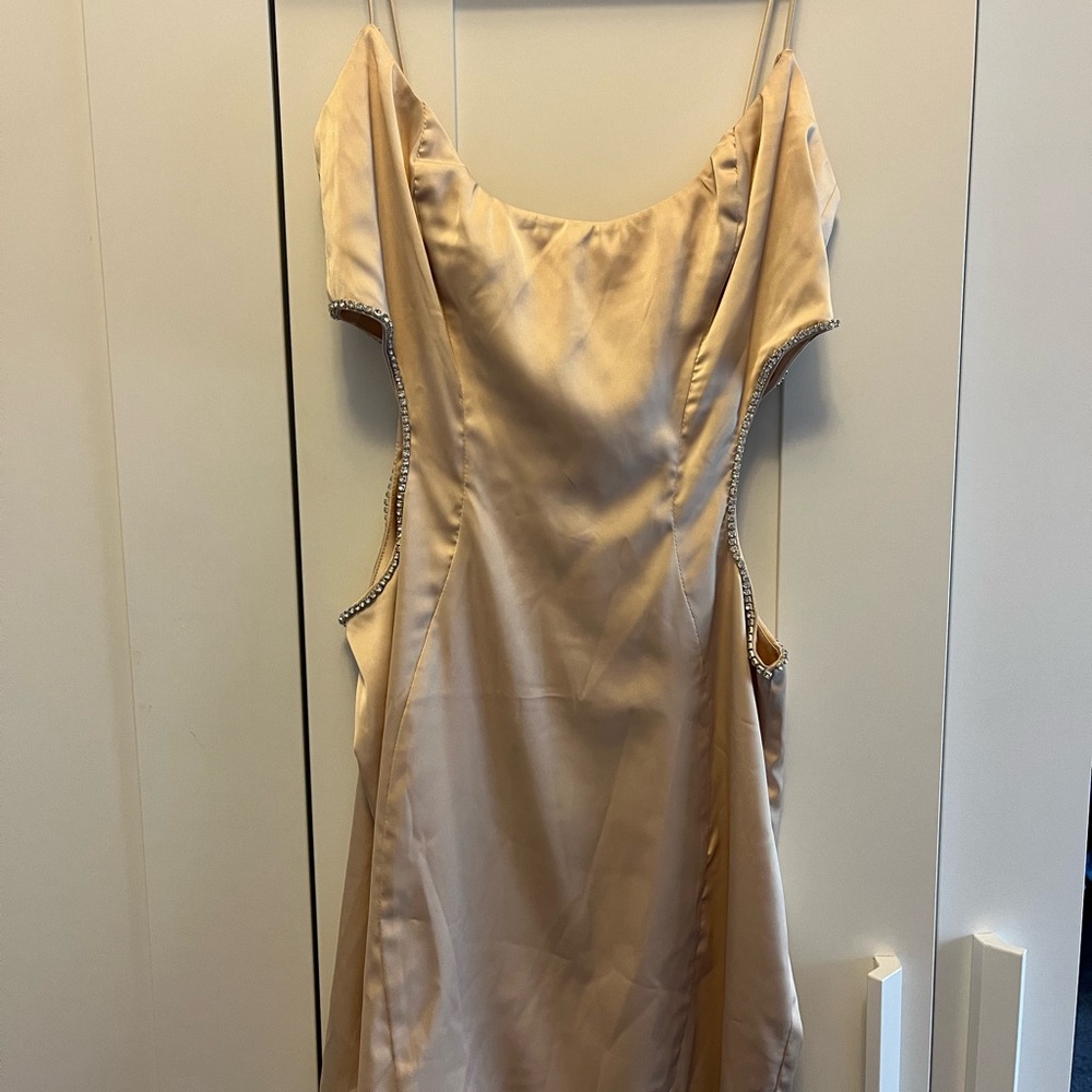 Oh Polly Gold Dress with rhinestones